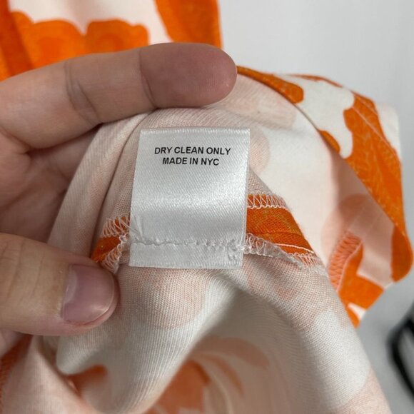 Tanya Taylor Orange white Paisley fitted  dress 0 - Picture 7 of 12